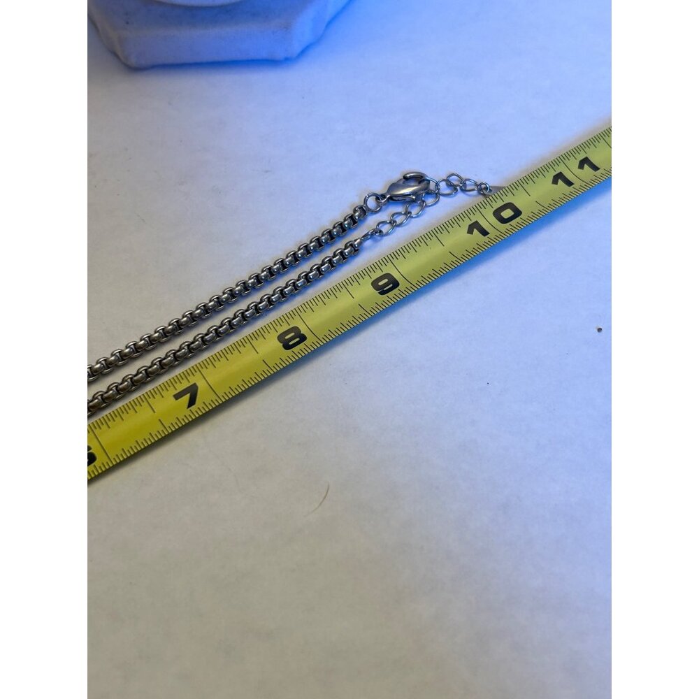 Vintage Silver Tone Necklace With Pearl Pendant & Chain - Picture 11 of 16